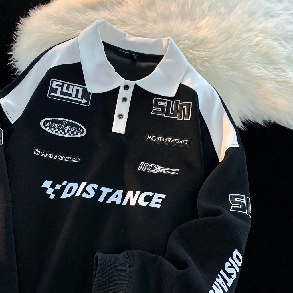 Men casual long sleeve polo shirt