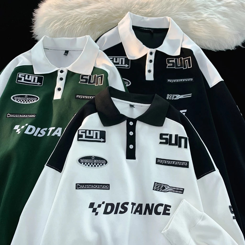 Men casual long sleeve polo shirt